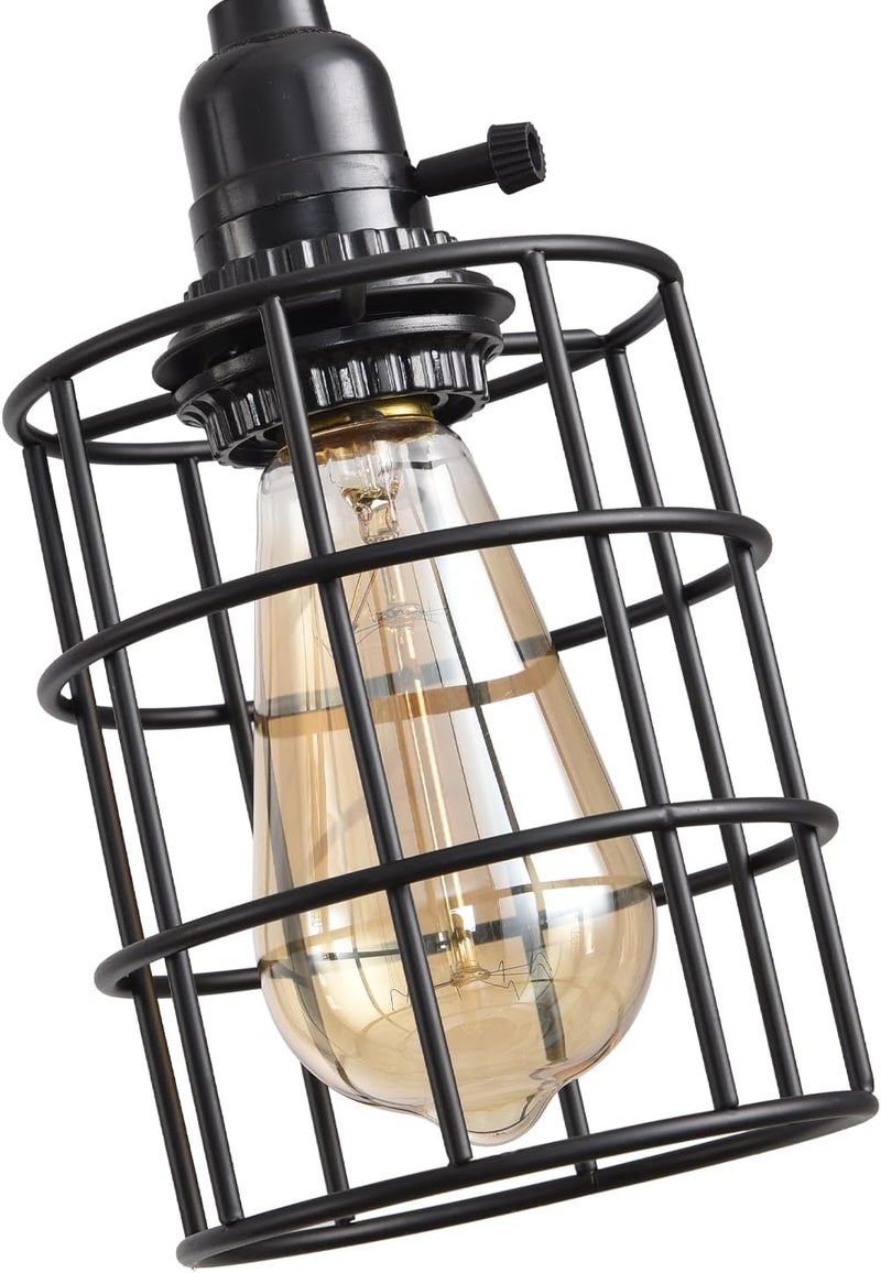 KENMI 3-Light Hanging Light with Plug in Cord,Plug in Pendant Light 22ft Hemp Rope Pendant Lighting Vintage 3-Light Hanging Lamp Fixtures for Kitchen Island Living Room Bedroom - Image 4